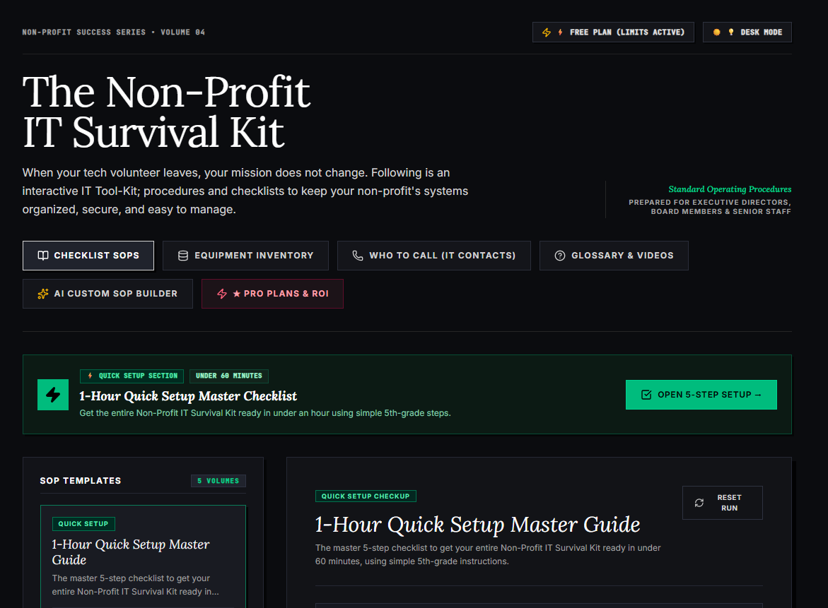 SOP "The Non-Profit IT Survival Kit" - Home Page