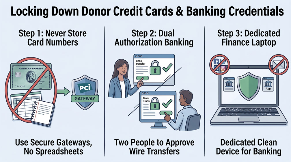 Locking Down Donor Credit Cards & Banking Credentials