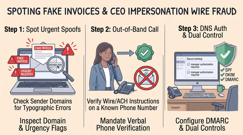 Spotting Fake Invoices & CEO Impersonation Wire Fraud