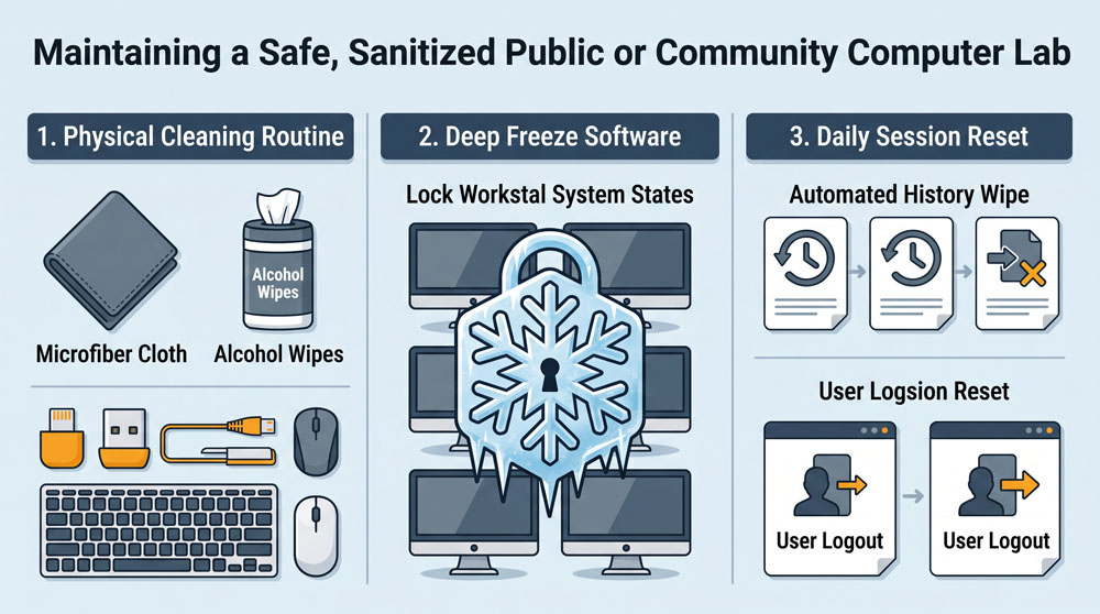 Maintaining a Safe, Sanitized Public or Community Computer Lab