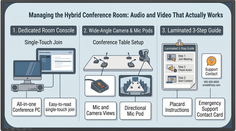 Managing the Hybrid Conference Room: Audio and Video That Actually Works